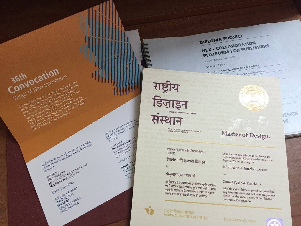 NID Master of Design diploma