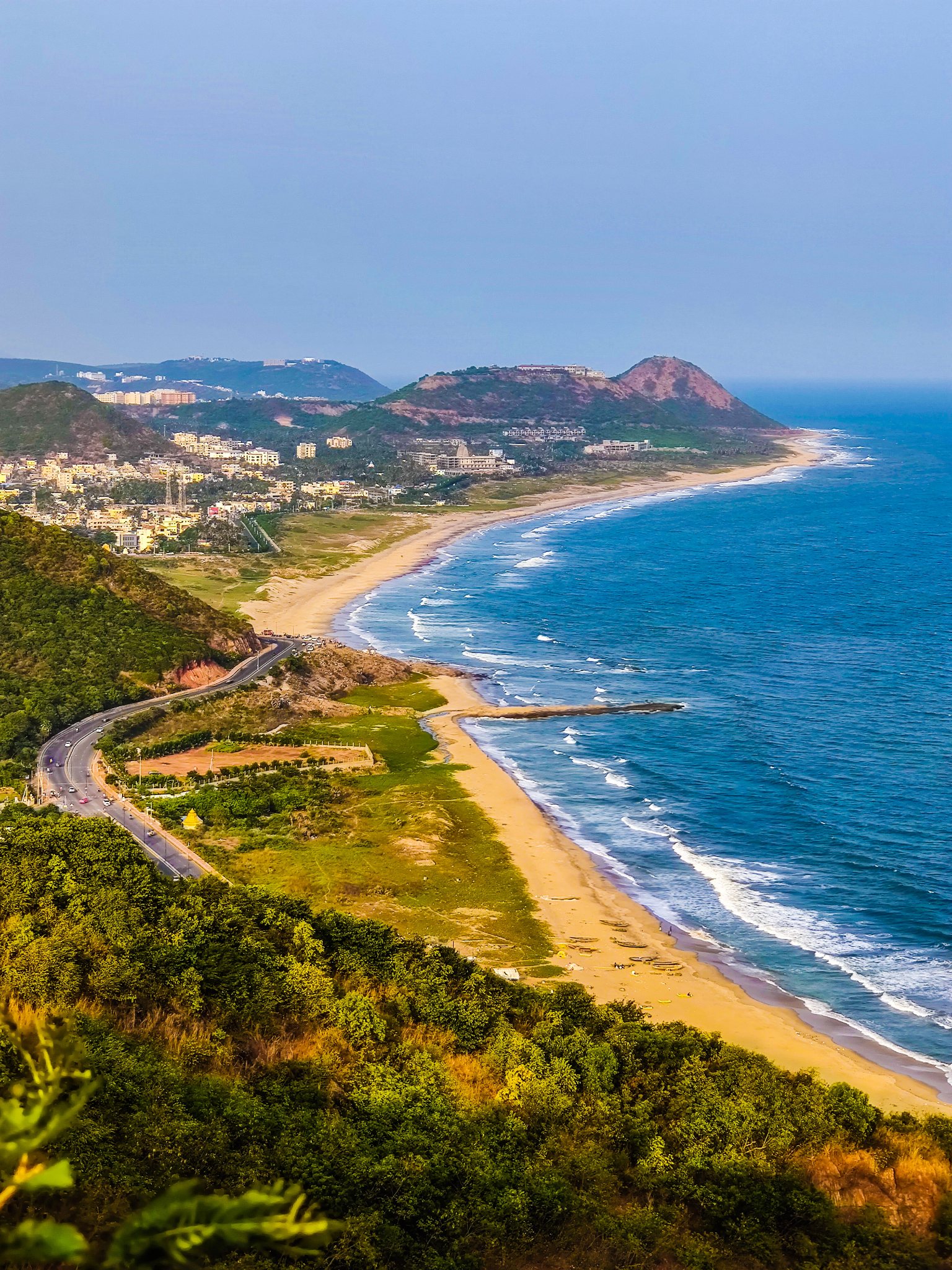 The coastline of Visakhapatnam, on the Bay of Bengal